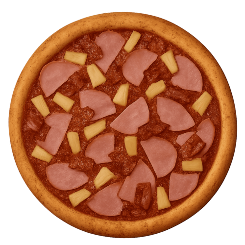 Pizza de Jamón, tocino y piña